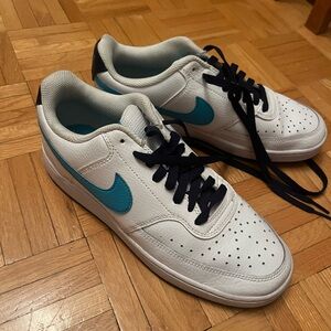 Nike Men's White and Teal Sneakers